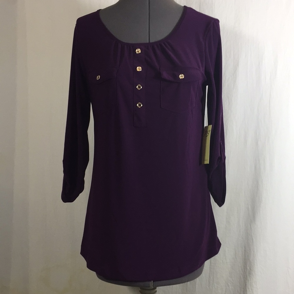 Per Seption Concept Tab Sleeve Top Size Small NWT